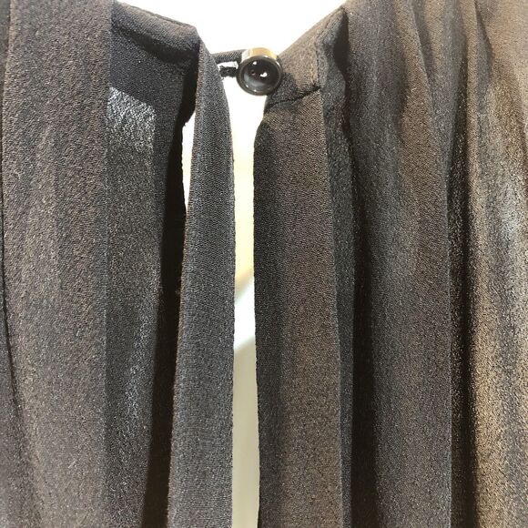 Kate Spade New York Black Pleated Midi Dress Sz 6 | Bow Back | Classic Cocktail - Picture 9 of 13